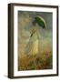 Woman with an Umbrella Turned to the Right-Claude Monet-Framed Giclee Print