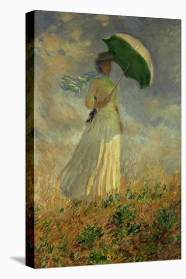 Woman with an Umbrella Turned to the Right-Claude Monet-Stretched Canvas