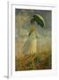 Woman with an Umbrella Turned to the Right-Claude Monet-Framed Giclee Print
