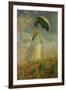 Woman with an Umbrella Turned to the Right-Claude Monet-Framed Giclee Print