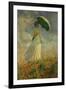 Woman with an Umbrella Turned to the Right-Claude Monet-Framed Giclee Print