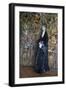 Woman with Arabesques in the Background-Domenico Morelli-Framed Giclee Print