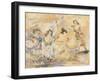 Woman with Baby Carriage, New York, 1919 (W/C on Paper)-Jules Pascin-Framed Giclee Print