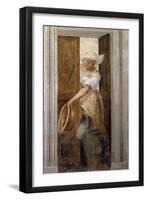 Woman with Basins at Door-null-Framed Giclee Print