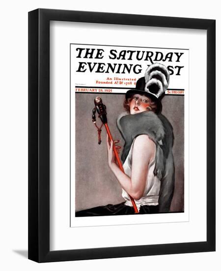 "Woman with Baton," Saturday Evening Post Cover, February 28, 1925-Roy Best-Framed Giclee Print