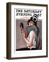 "Woman with Baton," Saturday Evening Post Cover, February 28, 1925-Roy Best-Framed Premium Giclee Print