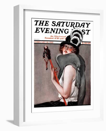 "Woman with Baton," Saturday Evening Post Cover, February 28, 1925-Roy Best-Framed Premium Giclee Print