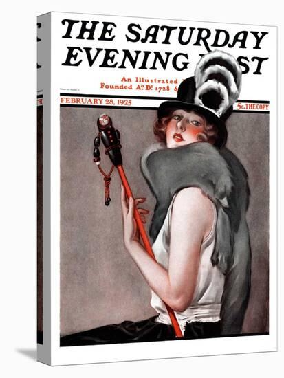 "Woman with Baton," Saturday Evening Post Cover, February 28, 1925-Roy Best-Stretched Canvas