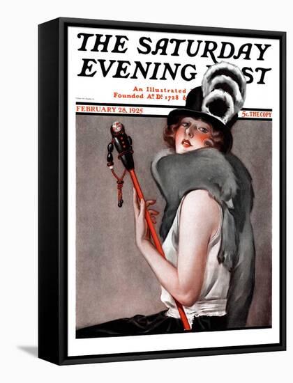 "Woman with Baton," Saturday Evening Post Cover, February 28, 1925-Roy Best-Framed Stretched Canvas
