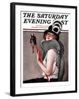 "Woman with Baton," Saturday Evening Post Cover, February 28, 1925-Roy Best-Framed Giclee Print