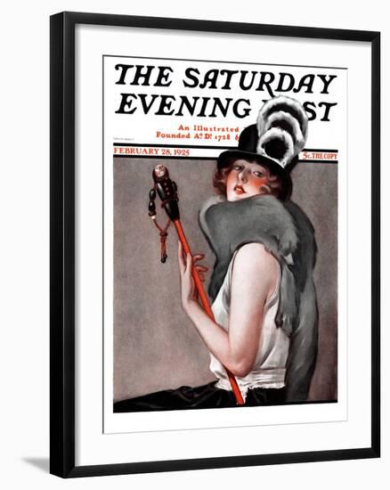 "Woman with Baton," Saturday Evening Post Cover, February 28, 1925-Roy Best-Framed Giclee Print