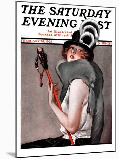 "Woman with Baton," Saturday Evening Post Cover, February 28, 1925-Roy Best-Mounted Giclee Print