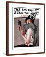 "Woman with Baton," Saturday Evening Post Cover, February 28, 1925-Roy Best-Framed Giclee Print