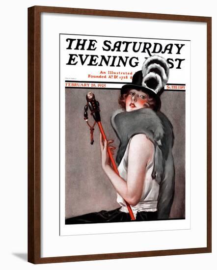 "Woman with Baton," Saturday Evening Post Cover, February 28, 1925-Roy Best-Framed Giclee Print