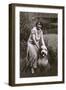 Woman with Bearded Collie-null-Framed Photographic Print