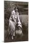 Woman with Bearded Collie-null-Mounted Photographic Print