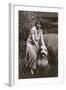 Woman with Bearded Collie-null-Framed Photographic Print