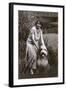 Woman with Bearded Collie-null-Framed Photographic Print