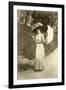 Woman with Big Hat, Parasol-null-Framed Art Print