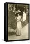 Woman with Big Hat, Parasol-null-Framed Stretched Canvas