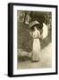 Woman with Big Hat, Parasol-null-Framed Art Print