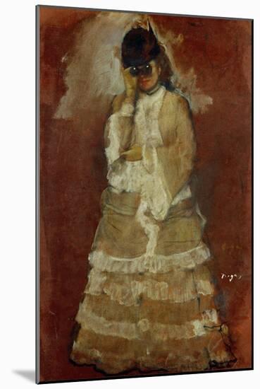 Woman with Binoculars-Edgar Degas-Mounted Giclee Print