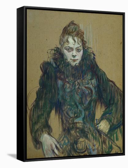 Woman with Black Feather Boa, 1892-Henri de Toulouse-Lautrec-Framed Stretched Canvas