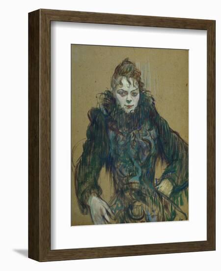 Woman with Black Feather Boa, 1892-Henri de Toulouse-Lautrec-Framed Giclee Print