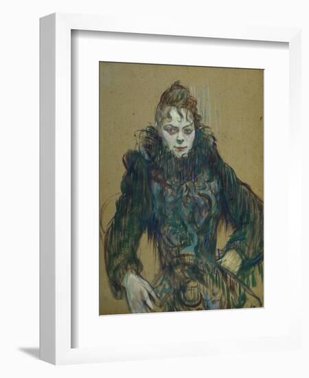 Woman with Black Feather Boa, 1892-Henri de Toulouse-Lautrec-Framed Giclee Print