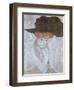 Woman with Black Feather Hat, 1910-Gustav Klimt-Framed Giclee Print