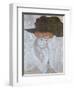 Woman with Black Feather Hat, 1910-Gustav Klimt-Framed Giclee Print