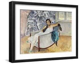 Woman with Black Gloves; La Femme Aux Gants Noirs, C.1930-Henri Lebasque-Framed Giclee Print