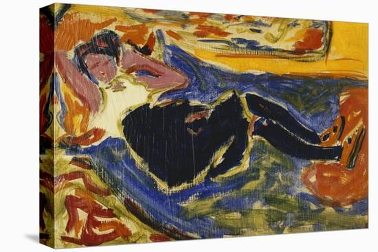 Woman with Black Stockings; Frau Mit Schwarzen Strumpfen (Die Schwarze Grete), C.1908-09-Ernst Ludwig Kirchner-Stretched Canvas