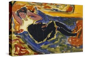 Woman with Black Stockings; Frau Mit Schwarzen Strumpfen (Die Schwarze Grete), C.1908-09-Ernst Ludwig Kirchner-Stretched Canvas