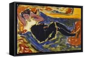 Woman with Black Stockings-Ernst Ludwig Kirchner-Framed Stretched Canvas