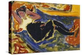 Woman with Black Stockings-Ernst Ludwig Kirchner-Stretched Canvas