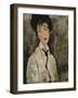 Woman with Black Tie, 1917-Amedeo Modigliani-Framed Premium Giclee Print