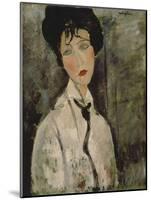 Woman with Black Tie, 1917-Amedeo Modigliani-Mounted Giclee Print