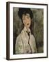 Woman with Black Tie, 1917-Amedeo Modigliani-Framed Giclee Print