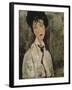 Woman with Black Tie, 1917-Amedeo Modigliani-Framed Giclee Print