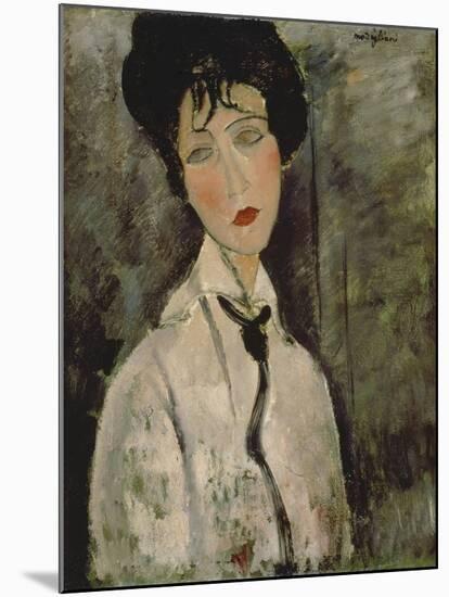 Woman with Black Tie, 1917-Amedeo Modigliani-Mounted Giclee Print