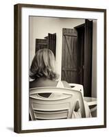 Woman with Blonde Hair Seen from Behind-Tim Kahane-Framed Photographic Print