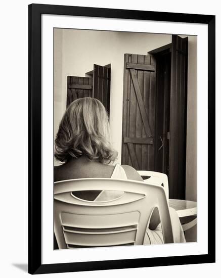 Woman with Blonde Hair Seen from Behind-Tim Kahane-Framed Photographic Print