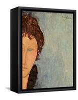 Woman with Blue Eyes, C.1918-Amedeo Modigliani-Framed Stretched Canvas