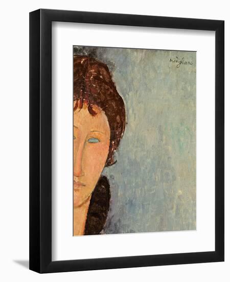 Woman with Blue Eyes, C.1918-Amedeo Modigliani-Framed Premium Giclee Print