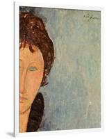 Woman with Blue Eyes, C.1918-Amedeo Modigliani-Framed Premium Giclee Print