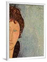 Woman with Blue Eyes, C.1918-Amedeo Modigliani-Framed Premium Giclee Print