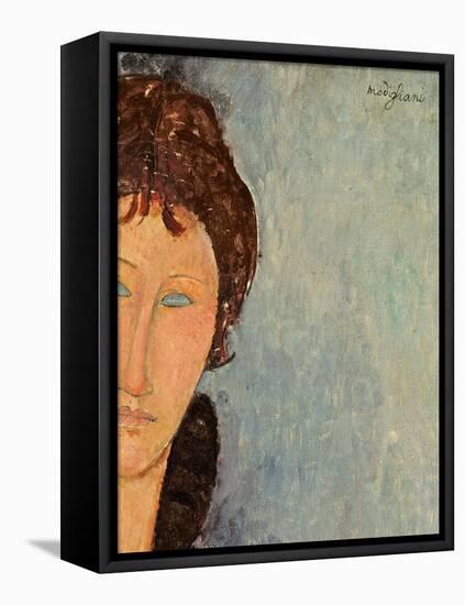 Woman with Blue Eyes, C.1918-Amedeo Modigliani-Framed Stretched Canvas