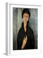 Woman with Blue Eyes-Amedeo Modigliani-Framed Art Print