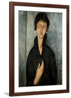 Woman with Blue Eyes-Amedeo Modigliani-Framed Premium Giclee Print